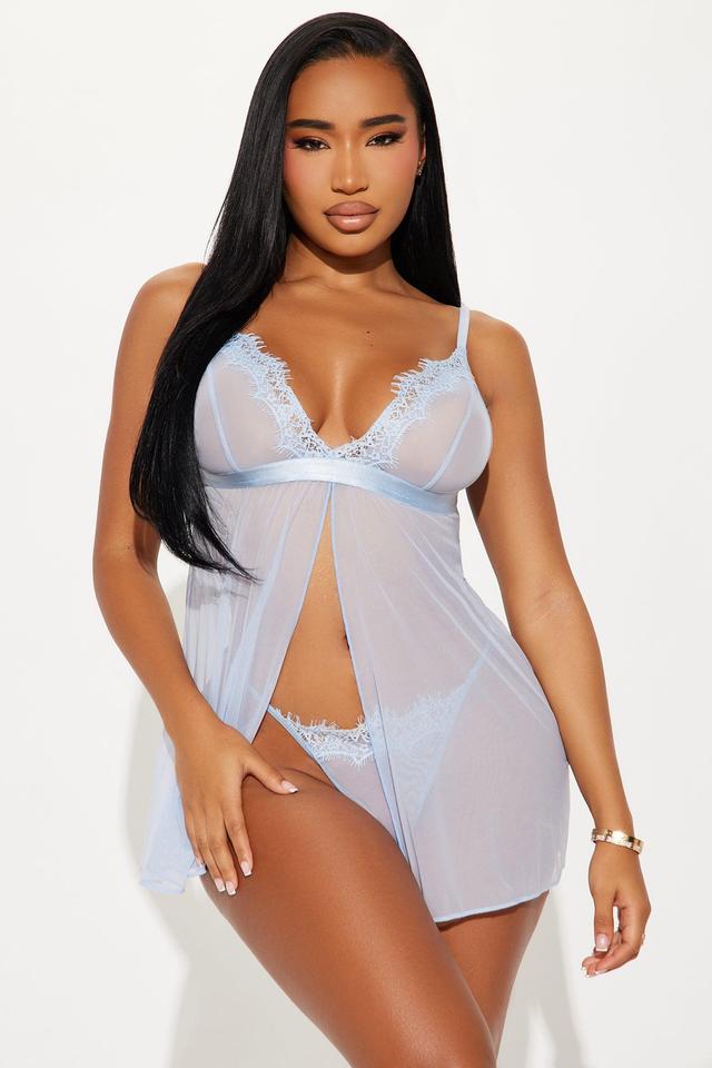 Divine Seduction Lace Babydoll - Light Blue Product Image