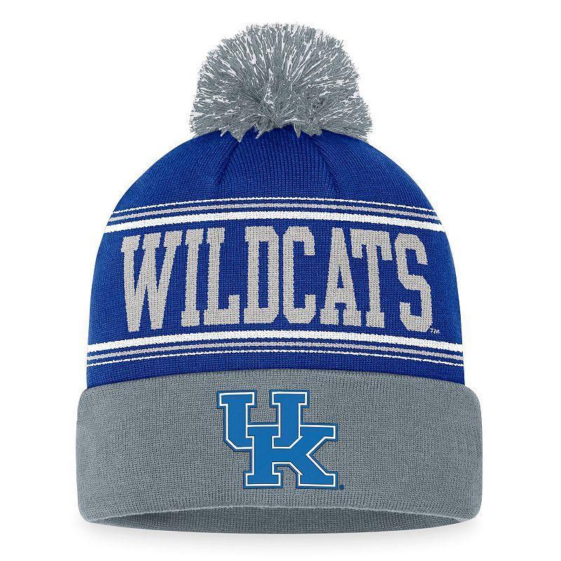 Mens Top of the World Royal Kentucky Wildcats Draft Cuffed Knit Hat with Pom Product Image