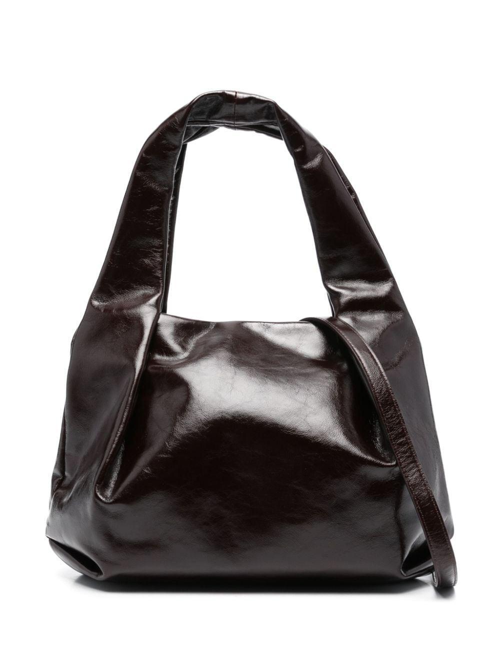 grained leather tote bag product image