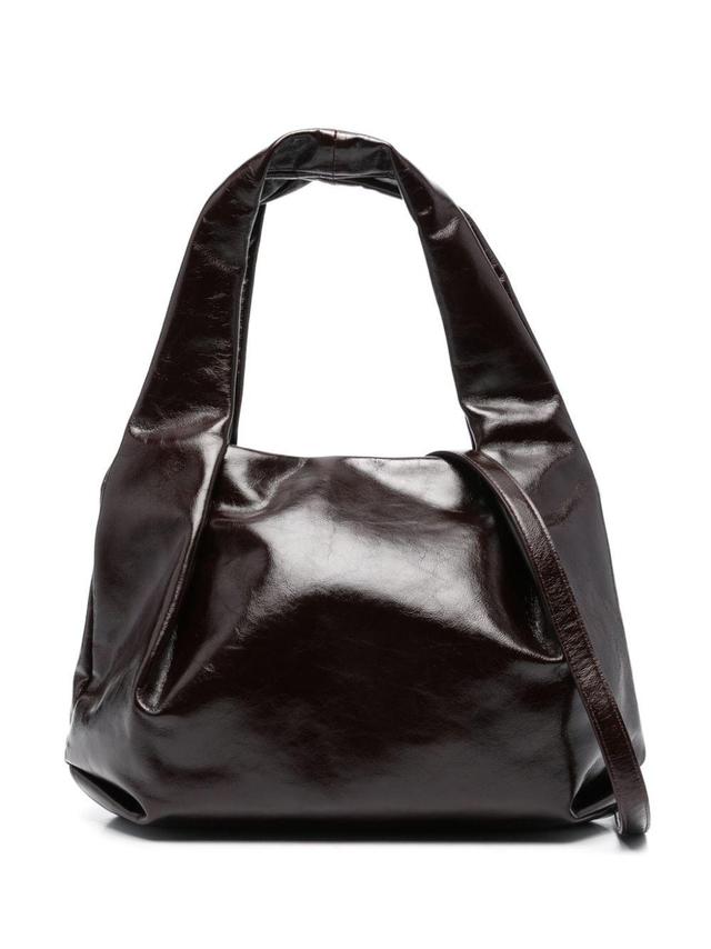 grained leather tote bag Product Image