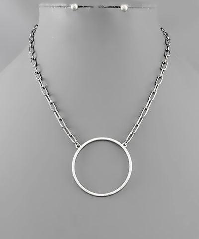 Circle Necklace- Silver Product Image