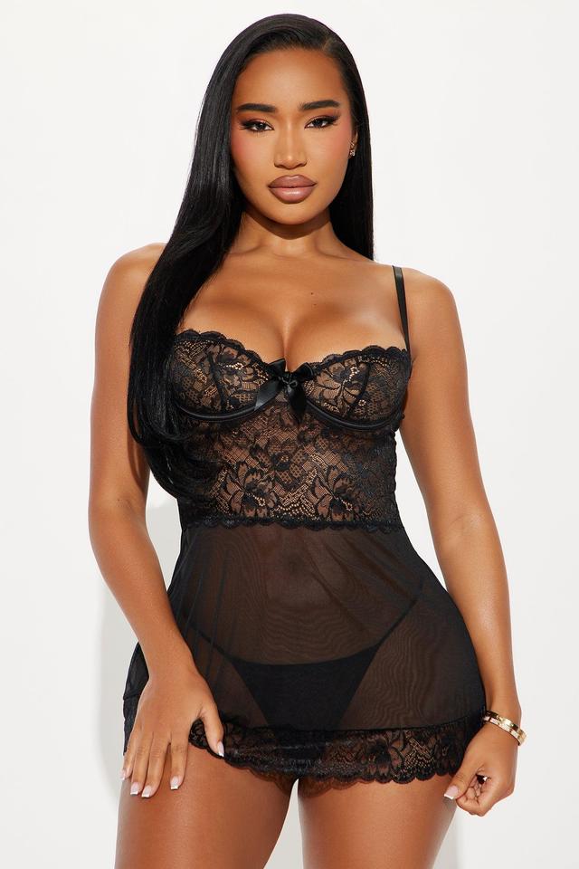 Alluring Romance Lace Babydoll - Black Product Image