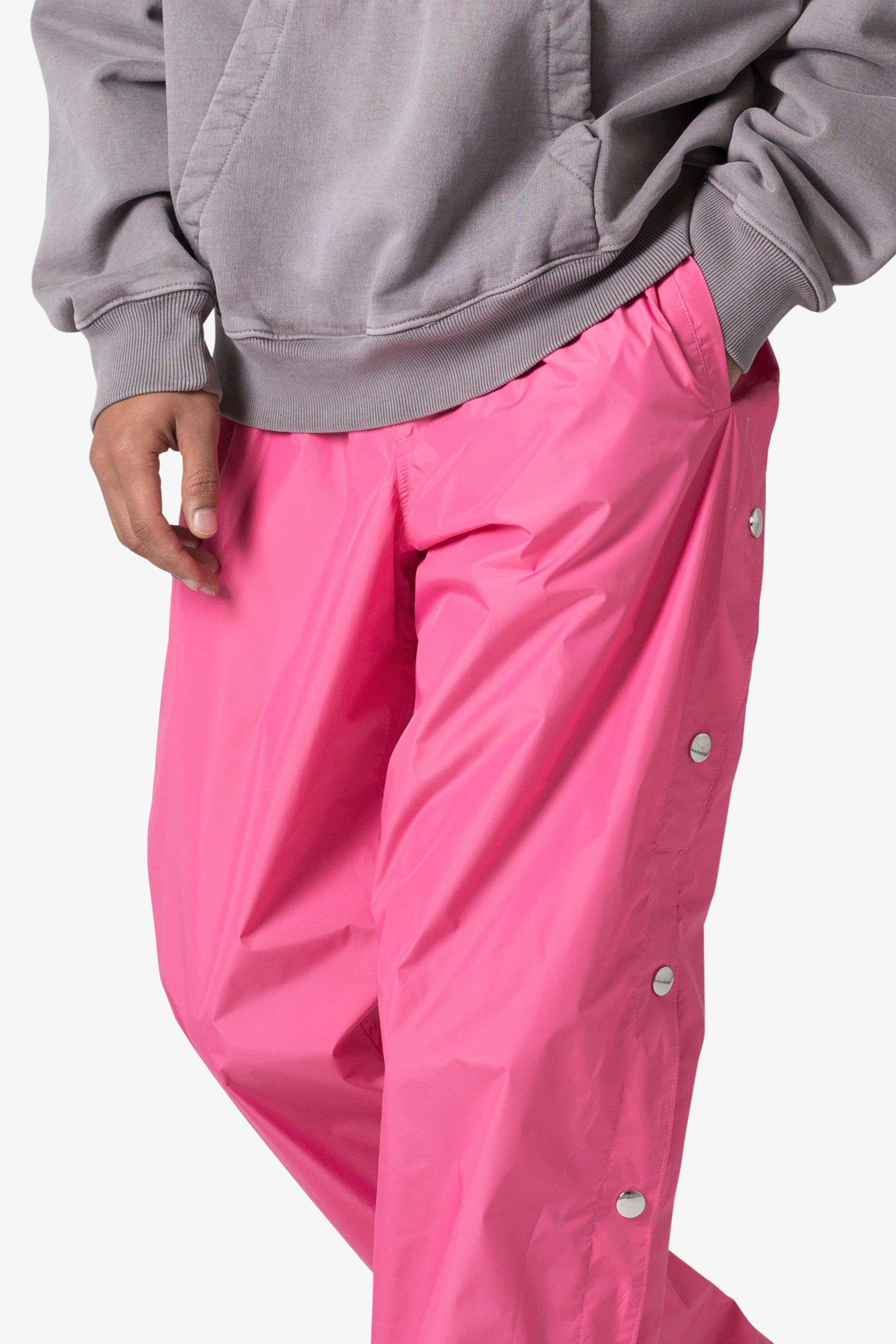 Nylon Snap Track Pants - Pink Product Image