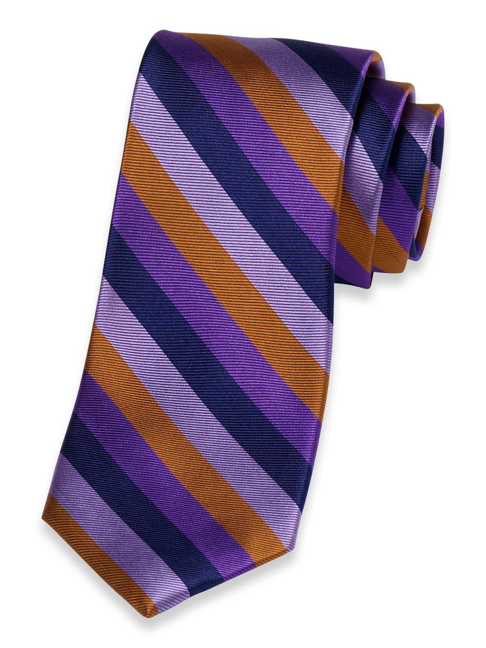 Stripe Woven Silk Tie - Purple Multi Product Image