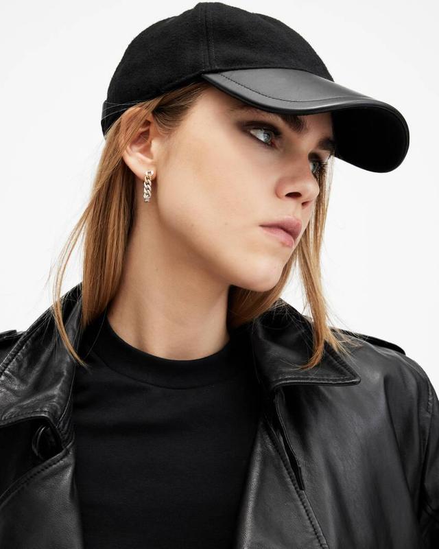 Wool Leather Baseball Cap Product Image