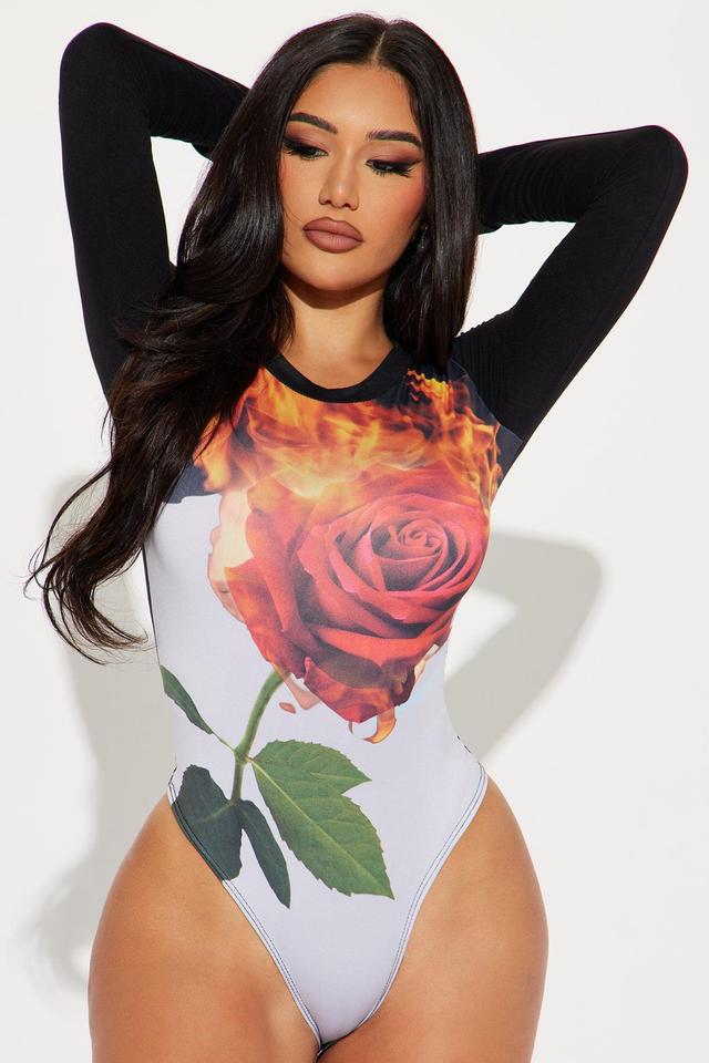 Love In Flames Bodysuit - Black/combo Product Image