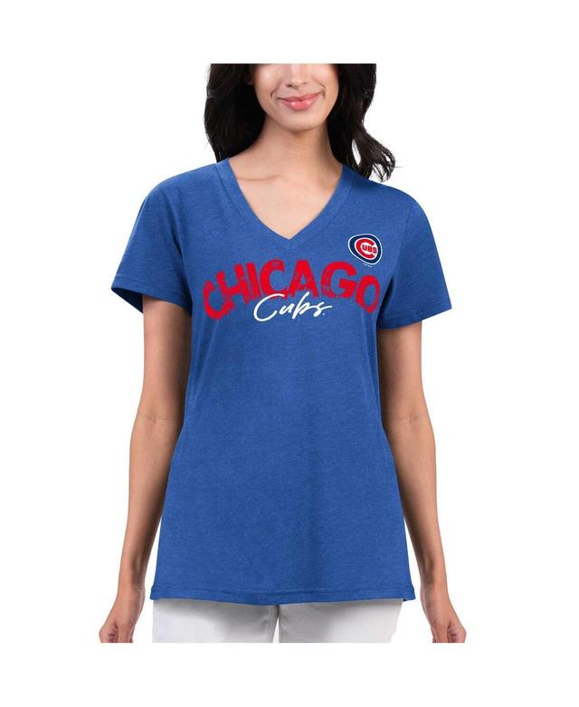 Womens G-iii 4Her by Carl Banks Royal Distressed Chicago Cubs Key Move V-Neck T-shirt Product Image