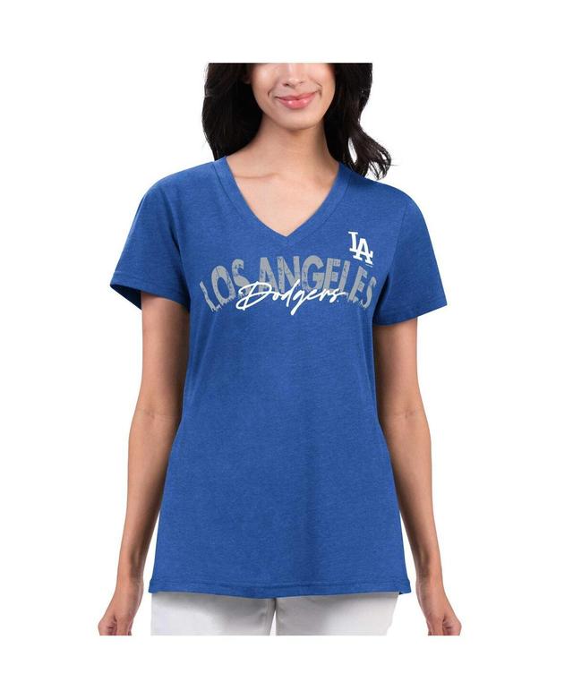 Womens G-iii 4Her by Carl Banks Royal Distressed Los Angeles Dodgers Key Move V-Neck T-shirt Product Image