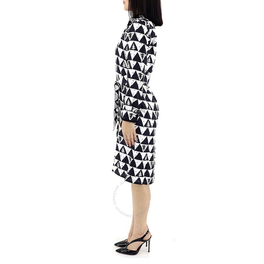 MAX MARA Ladies Kiens Long Sleeve Shirt Dress In White/black Product Image