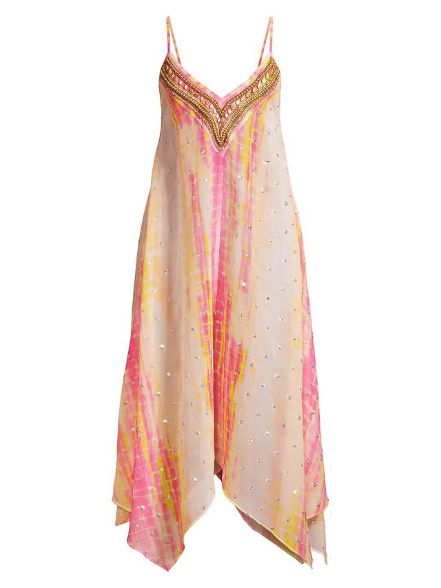 Womens Kathryn Beaded Tie-Dyed Cover-Up Dress Product Image