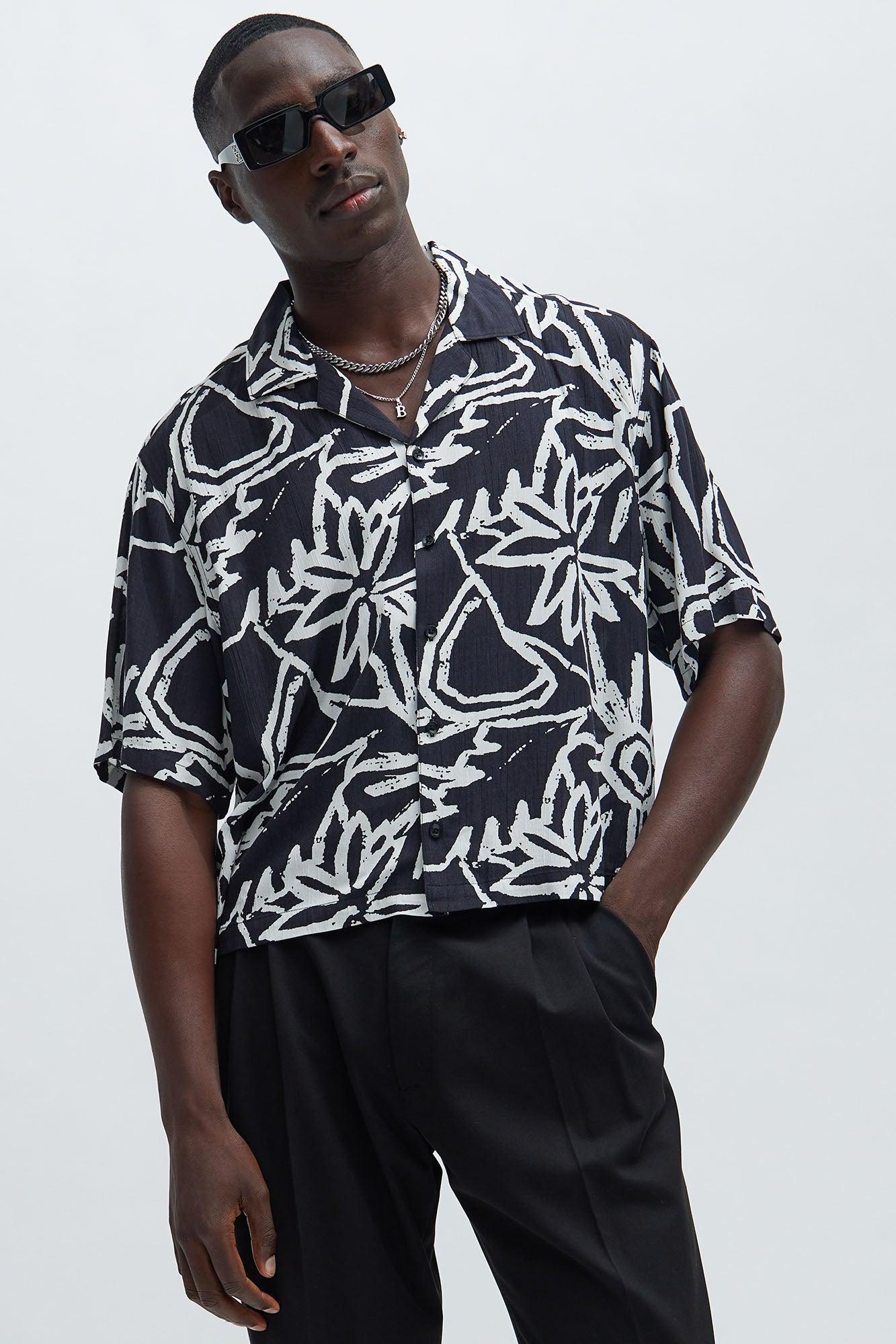 Flowered Up Shirt - White/Black Product Image