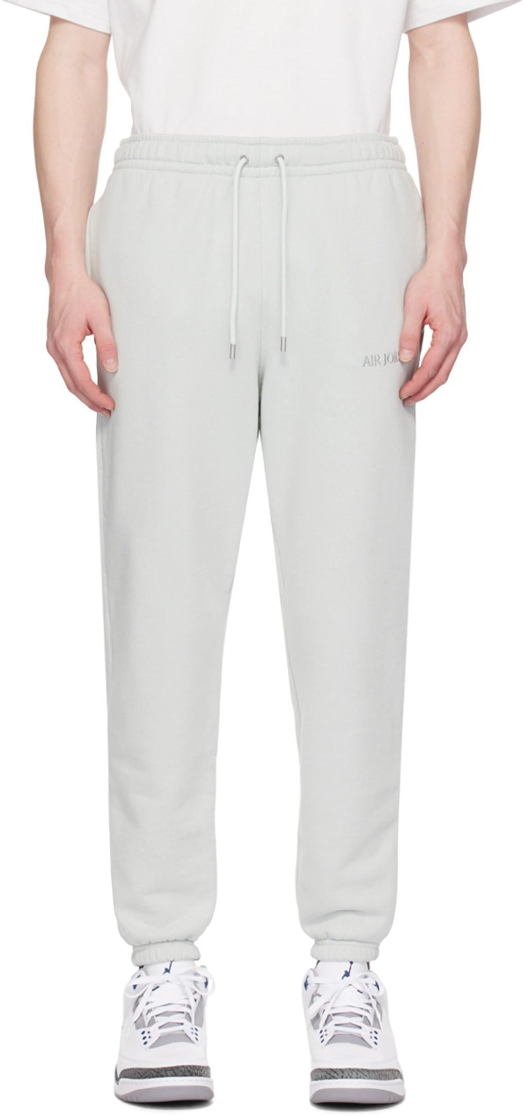 Green Jordan Wordmark Sweatpants In Light Silver Product Image