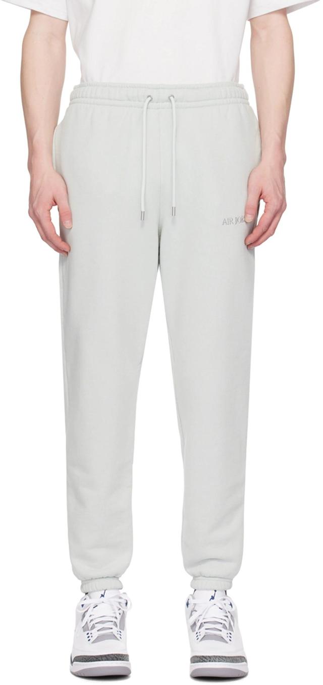 Green Jordan Wordmark Sweatpants In Light Silver Product Image