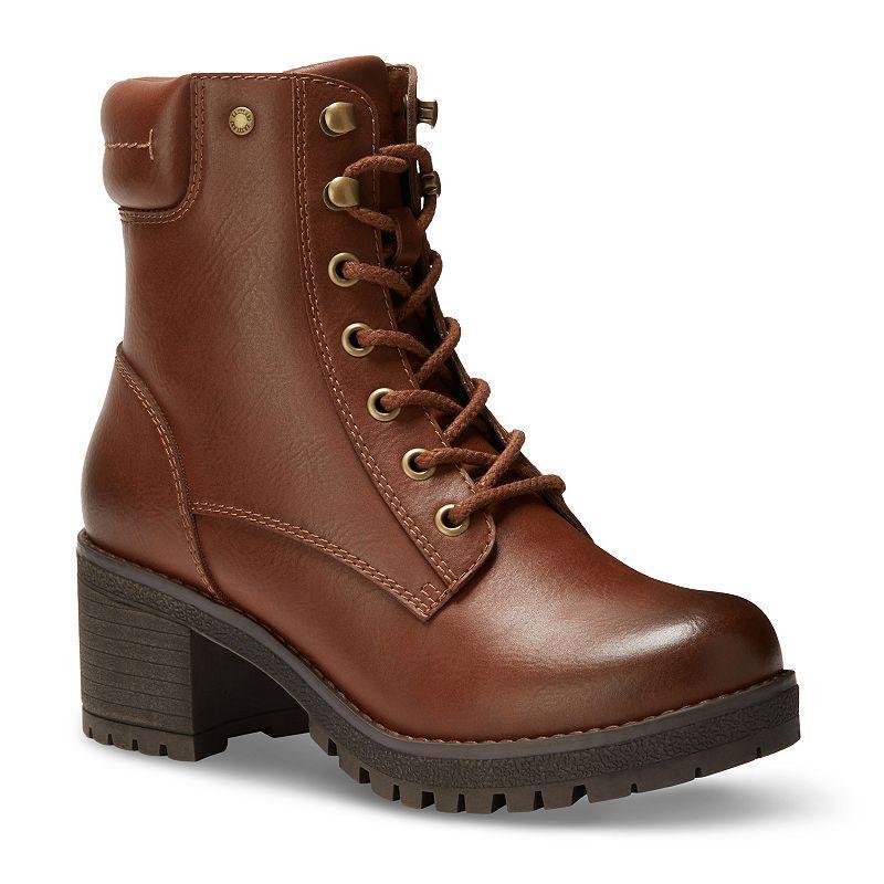 Eastland Brynn Womens Puff Collar Combat Boots Product Image