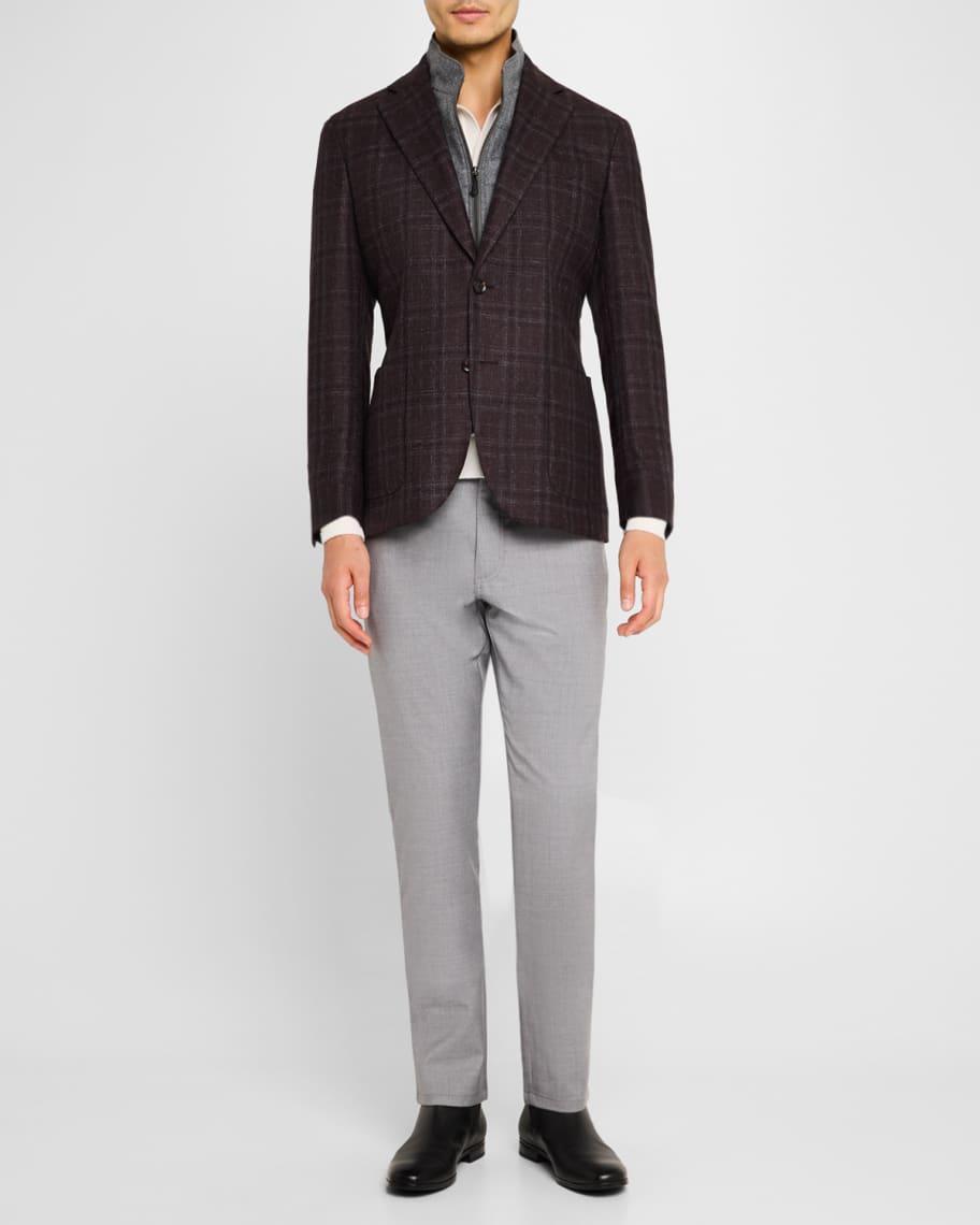 Men's Windowpane Sport Coat with Solid Vest Product Image