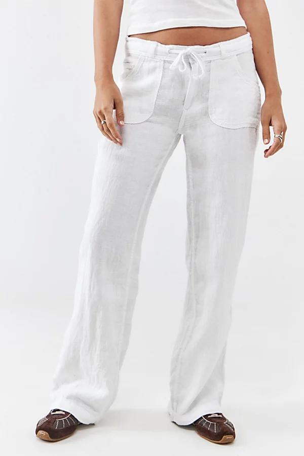 BDG White Five-Pocket Linen Pant Womens at Urban Outfitters Product Image