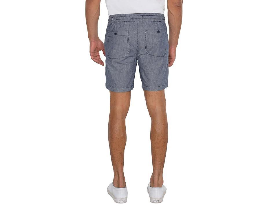 Liverpool Los Angeles Yarn Dyed Stretch Drawstring Short (Navy Ivory Stripe) Men's Shorts Product Image