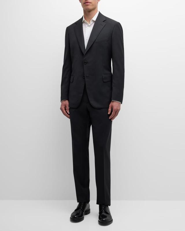 Mens Tonal Stripe Stretch Wool Suit Product Image