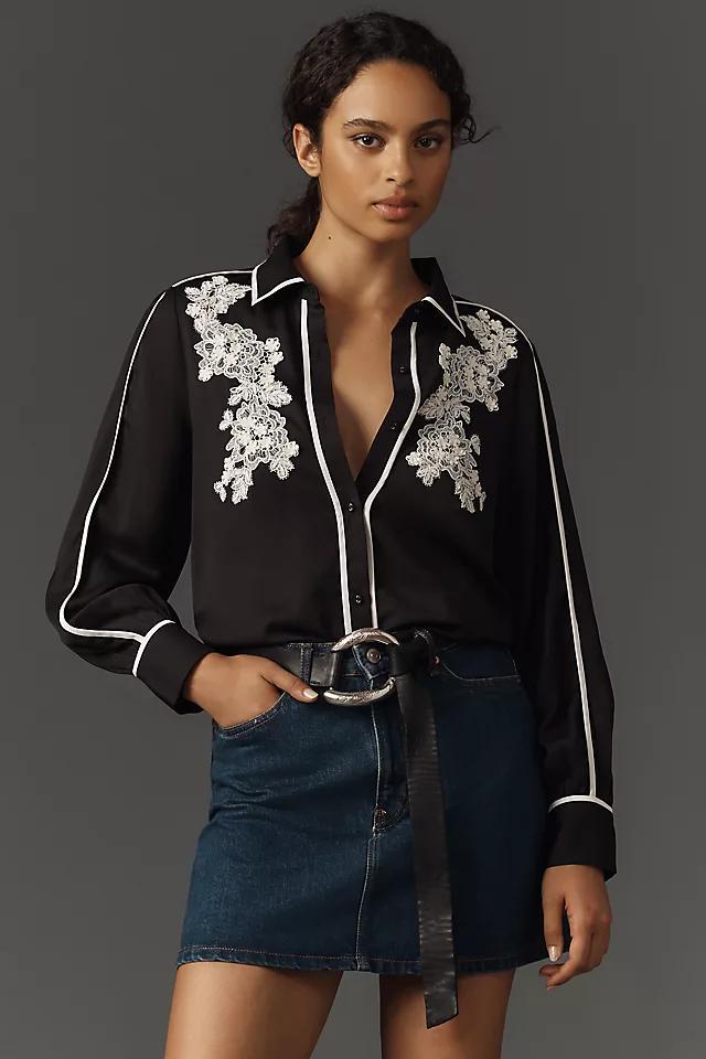 Ranna Gill Ariana Embellished Buttondown Shirt Product Image