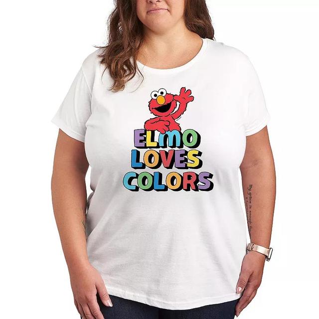 Plus Sesame Street Elmo Colors Graphic Tee, Womens Product Image