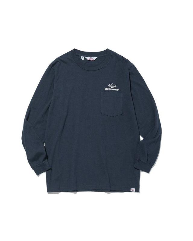 Team L/S Pocket Tee / Navy x White Product Image