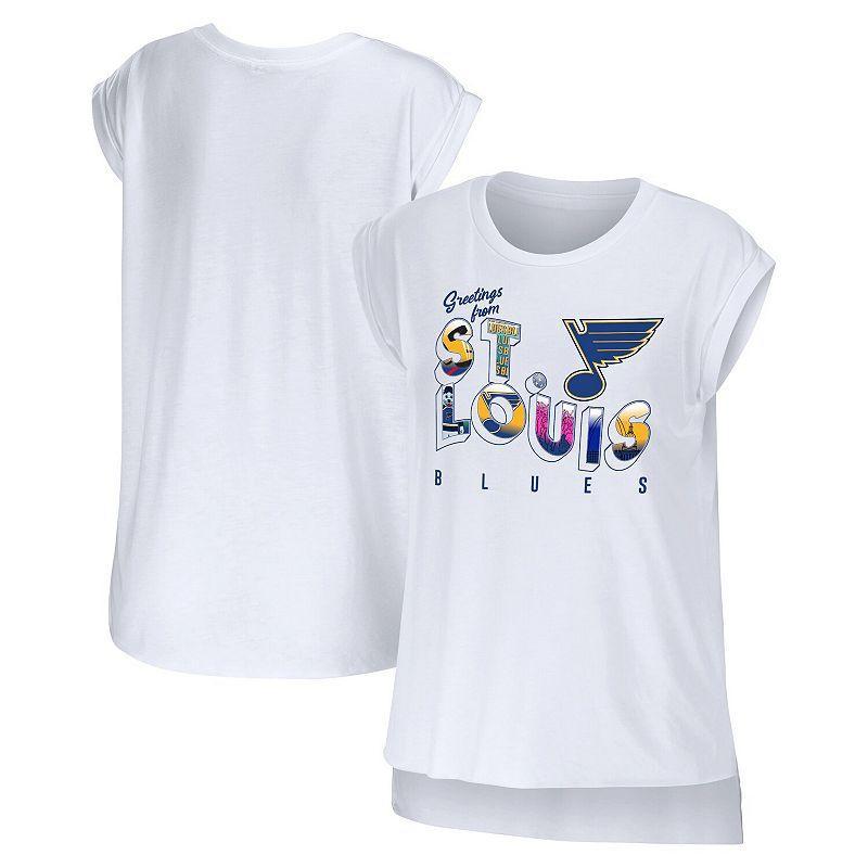 Womens WEAR by Erin Andrews St. Louis Blues Greetings From Muscle T-Shirt Product Image