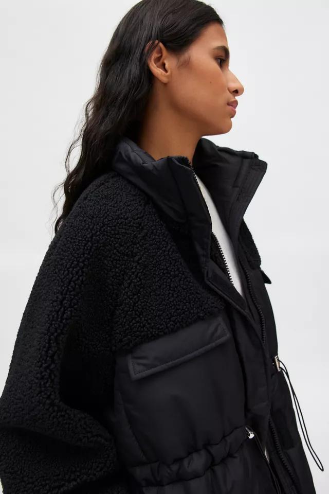 BDG Shelby Mixed Media Puffer Coat Jacket Womens at Urban Outfitters Product Image