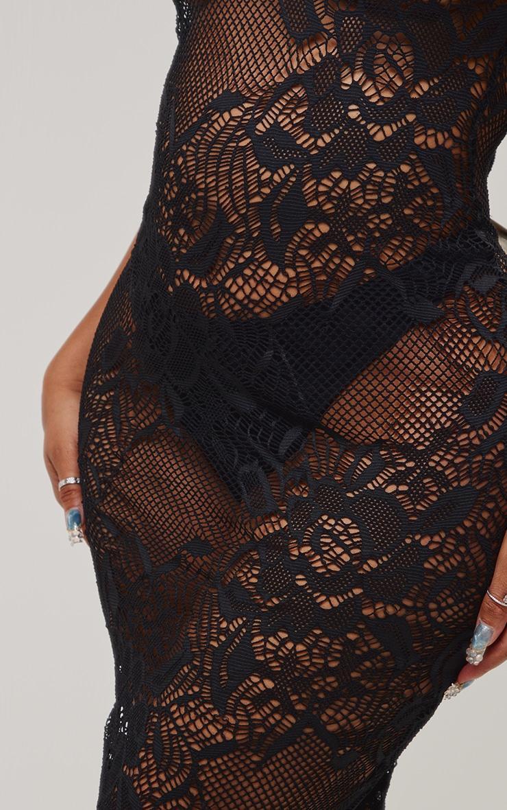 Shape Black Textured Sheer Strappy Maxi Dress Product Image