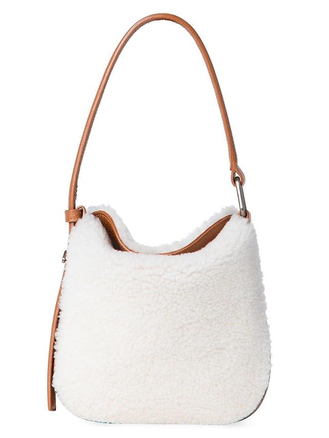 Womens Anna Mini Shearling & Lambskin Hobo Bag Product Image