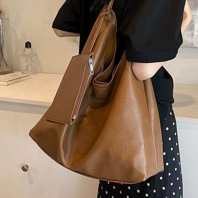 Set: Faux Leather Tote Bag + Clutch product image