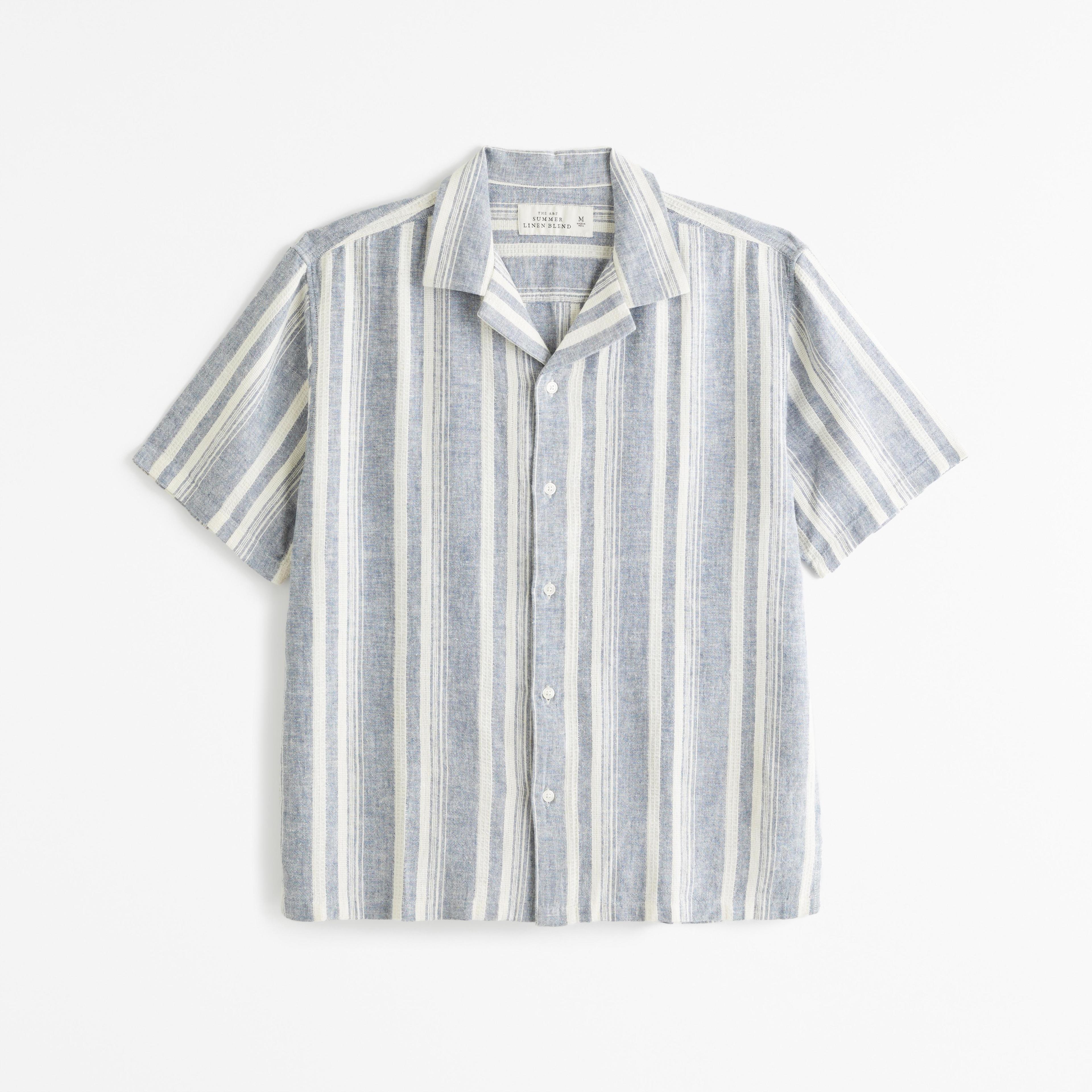 Camp Collar Summer Linen-Blend Shirt Product Image