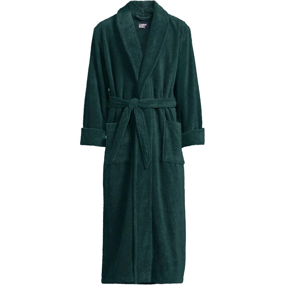 Lands' End Men's Full Length Turkish Terry Robe - Medium - Deep Forest Product Image