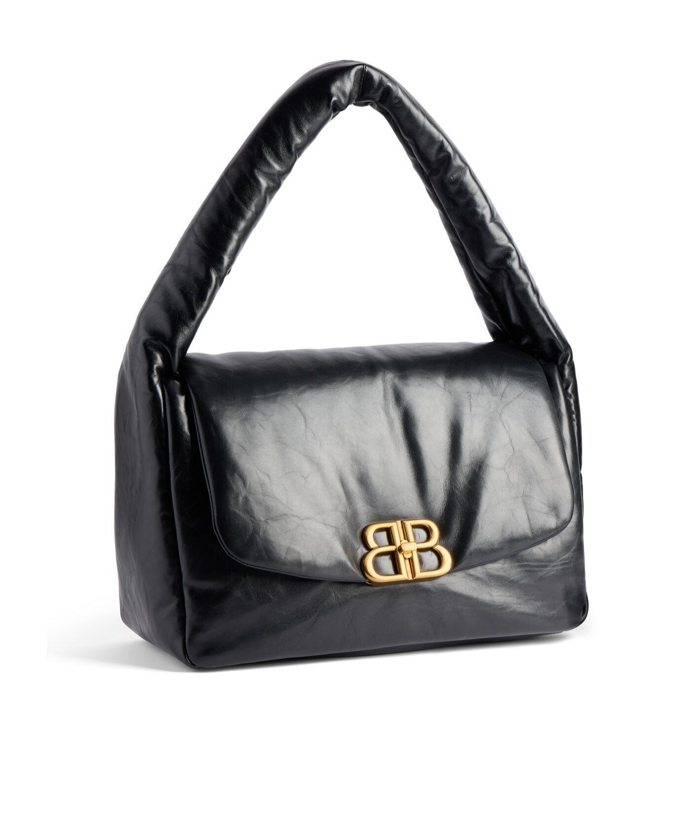 BALENCIAGA Black Monaco Small Leather Shoulder Bag Product Image