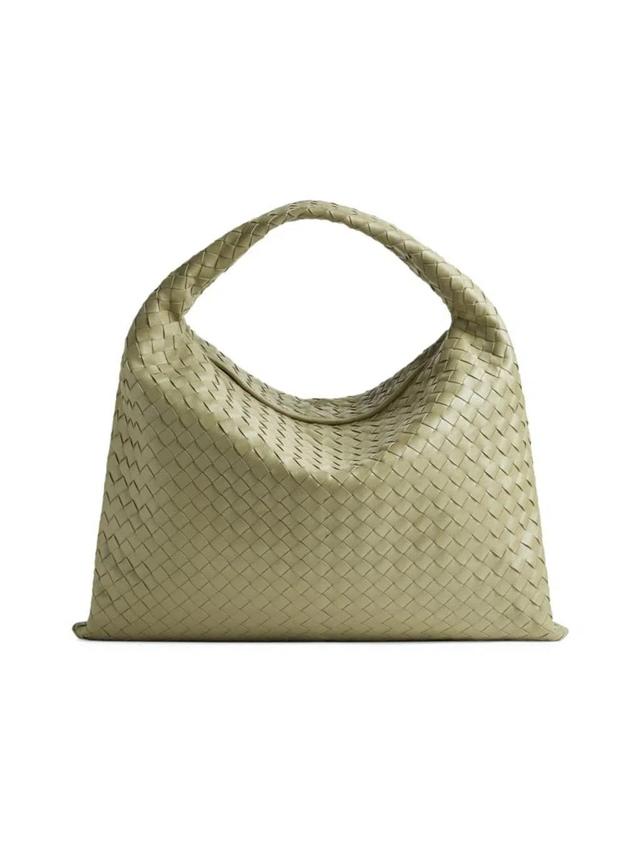 BOTTEGA VENETA Large Hop Leather Shoulder Bag In Travertine Product Image