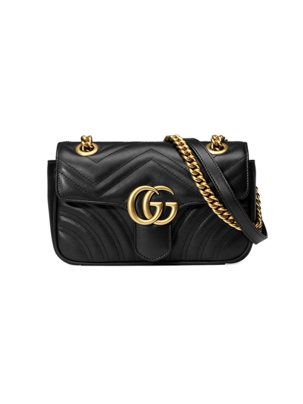 GUCCI Mini Gg Marmont Shoulder Bag In Black Product Image