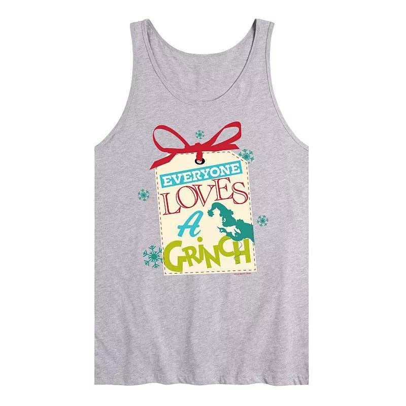 Mens Dr. Seuss The Grinch Everyone Loves A Grinch Graphic Tank Top Grey Gray Product Image