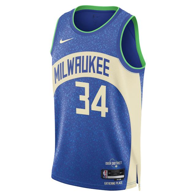 Giannis Antetokounmpo Milwaukee Bucks City Edition 2023/24 Nike Mens Dri-FIT NBA Swingman Jersey Product Image