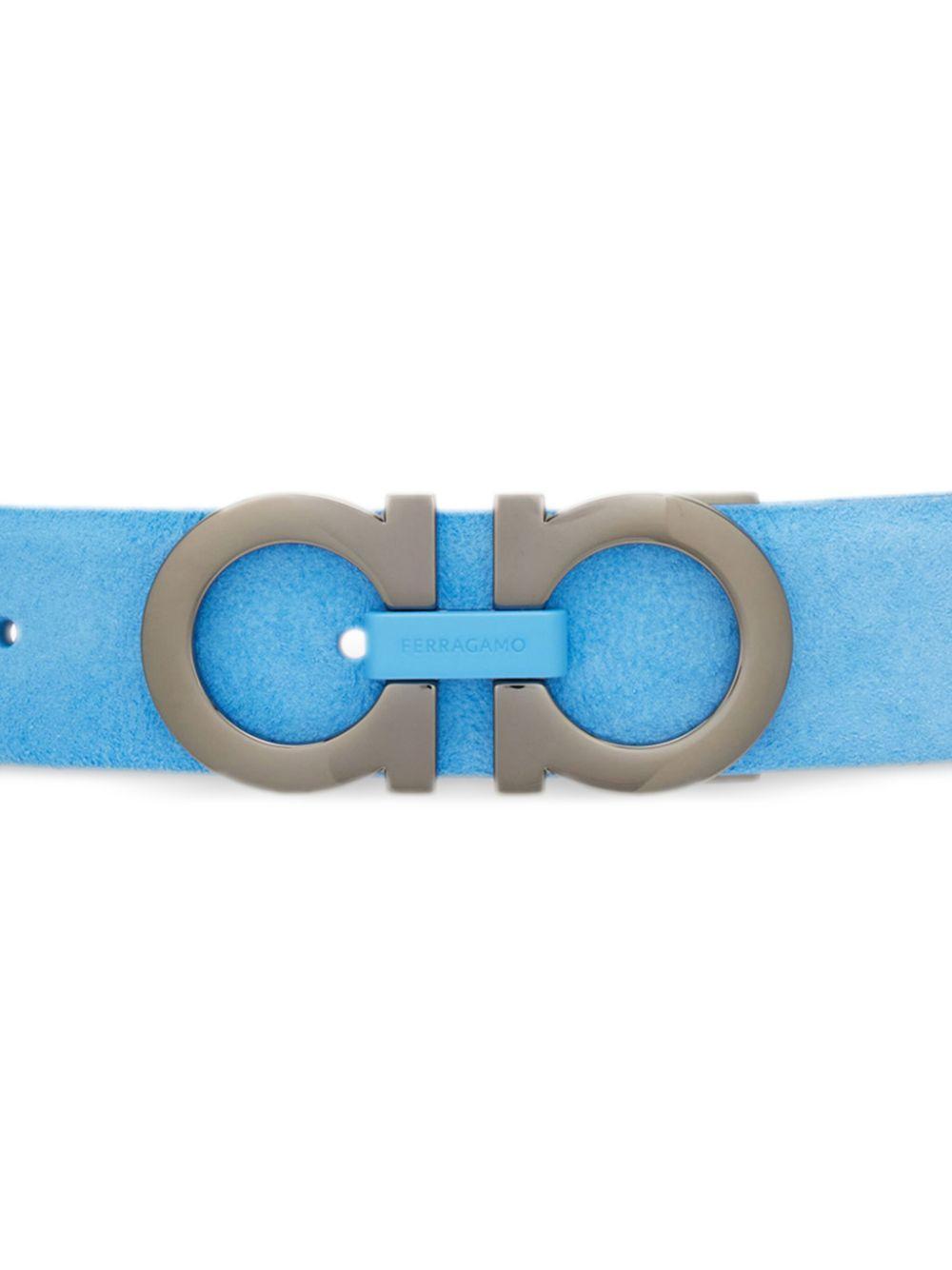 FERRAGAMO Gancini-buckle Belt In Azur Product Image