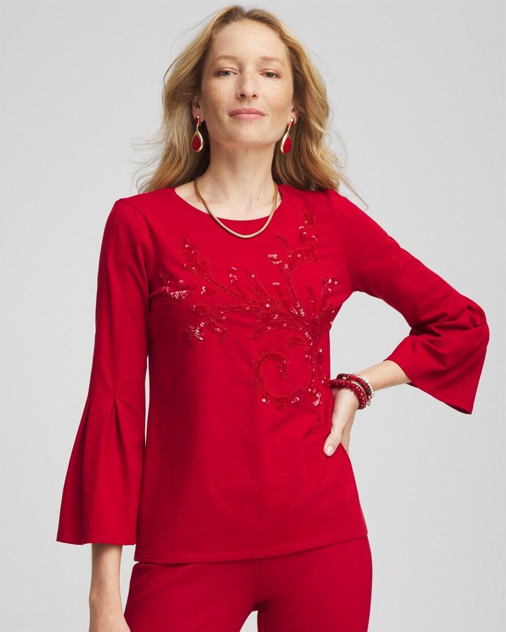 Embellished Flute Sleeve Tee Product Image