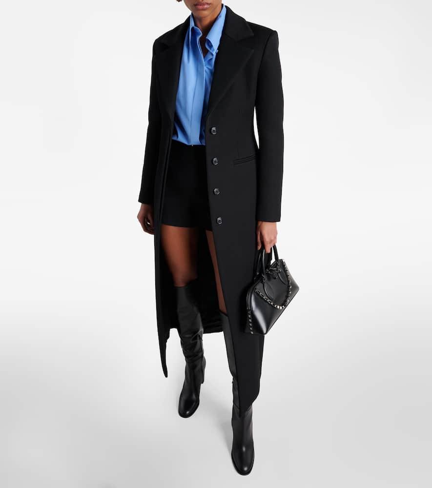 Single-breasted Wool-blend Coat In Black Product Image