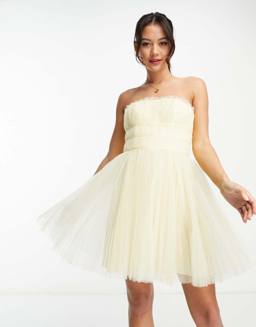 ASOS DESISGN tulle channeled bodice mini dress Product Image