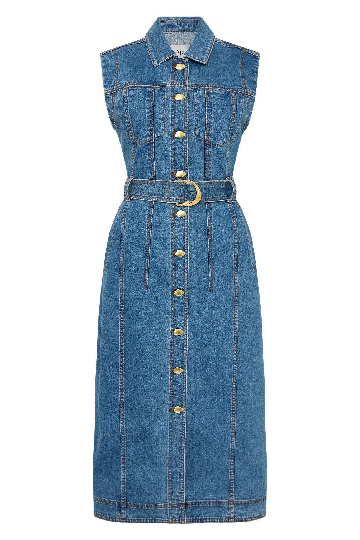 Darcie Denim Midi Dress Product Image