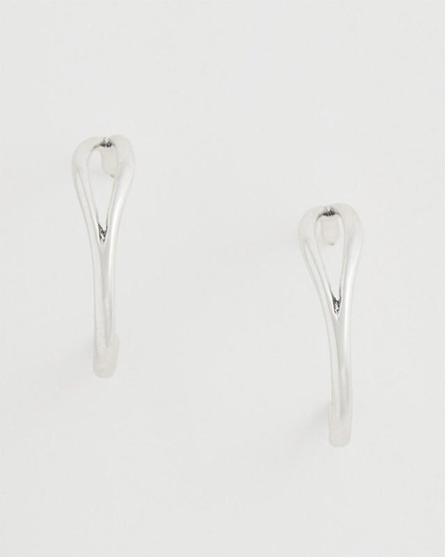 No Droop Silver Front to Back Hoop Earring   Chico's - Silver - Women Product Image