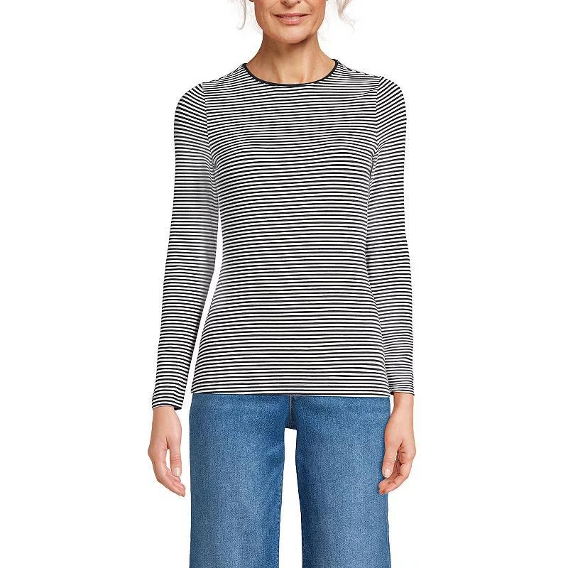 Petite Lands End Lightweight Jersey Skimming Long Sleeve Crewneck T-shirt, Womens Product Image