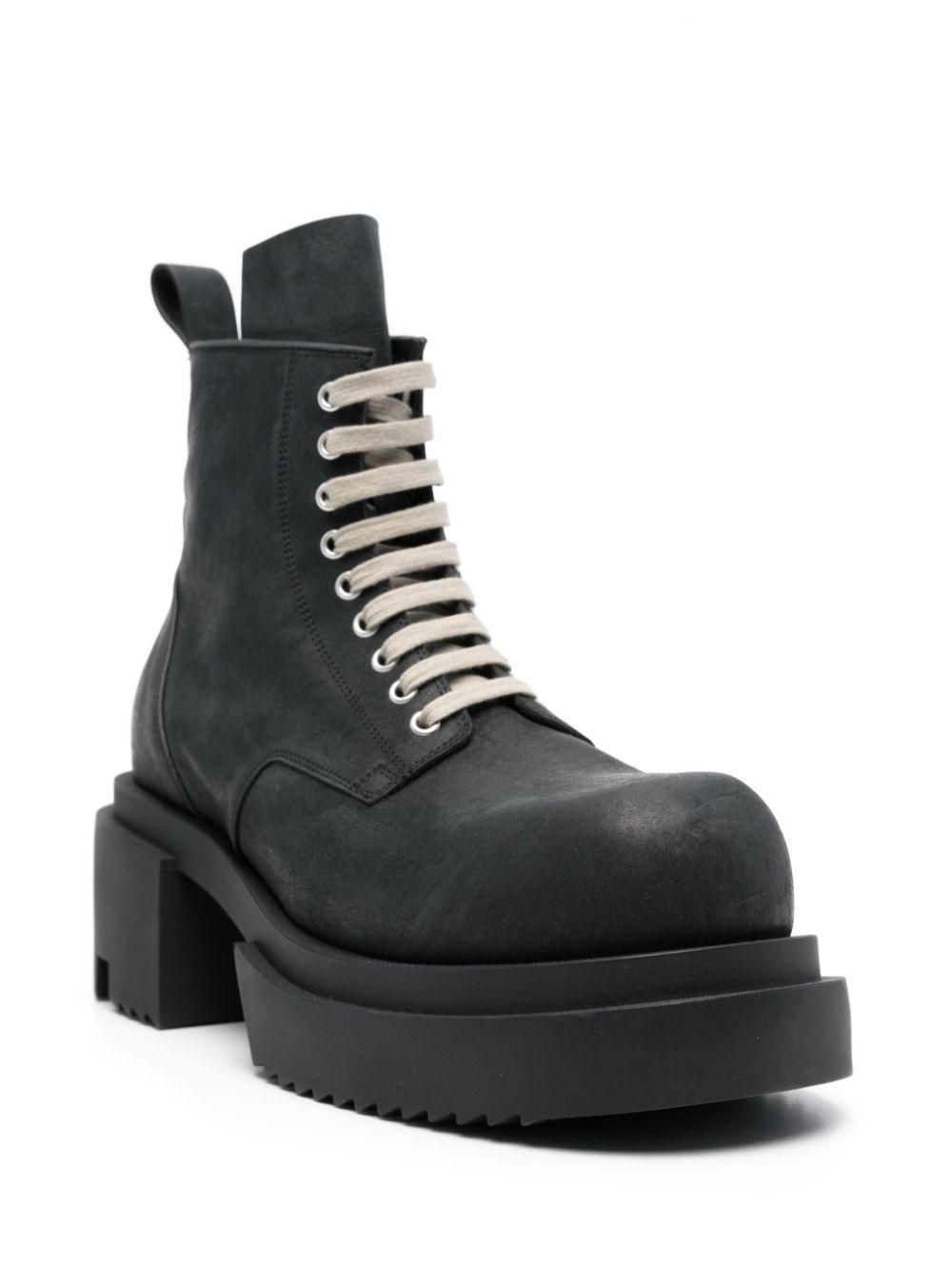 RICK OWENS 80mm Leather Platform Boots In Black Product Image