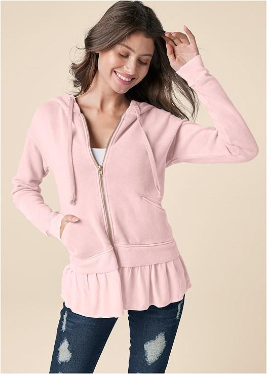 Ruffle Hem Lounge Jacket Product Image