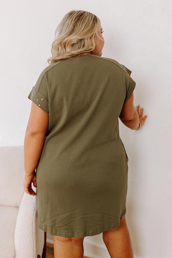 Casual Couture Mini Dress in Olive Curves Product Image