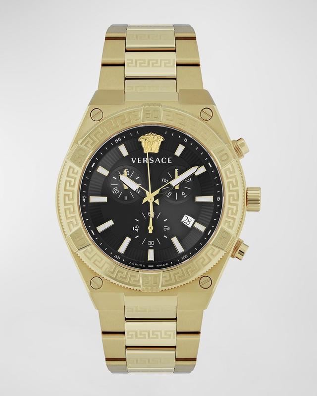 Versace V-Sporty Greca Chronograph Leather Strap Watch, 46mm Product Image