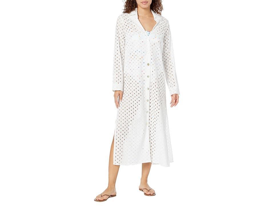 Show Me Your Mumu Dayton Button-Down Midi Dress Eyelet) Women's Clothing Product Image