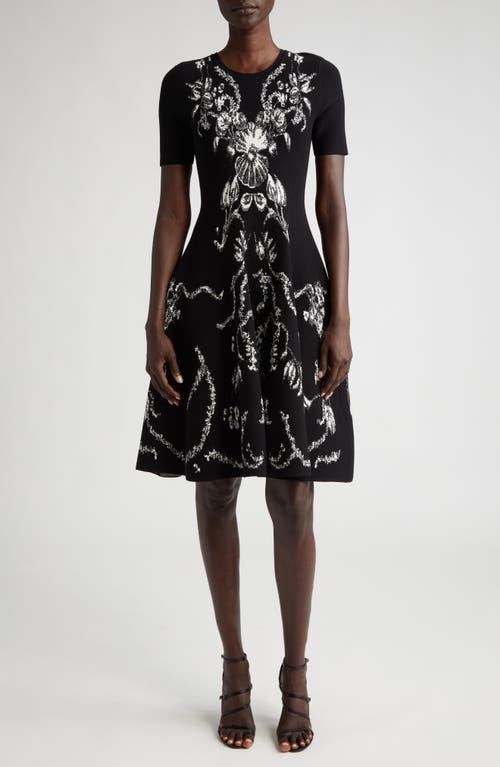 Jason Wu Collection Jacquard Short Sleeve Flare Hem Dress Product Image